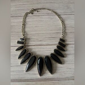 Elegant Black and Gold Statement Necklace